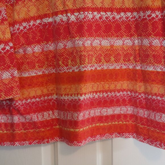 Women's Size 1X 3/4 Sleeve Top Cotton w. Stretch Yellow/Pink Machine Wash/Dry - Picture 2 of 6